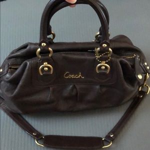 Authentic chocolate brown coach purse